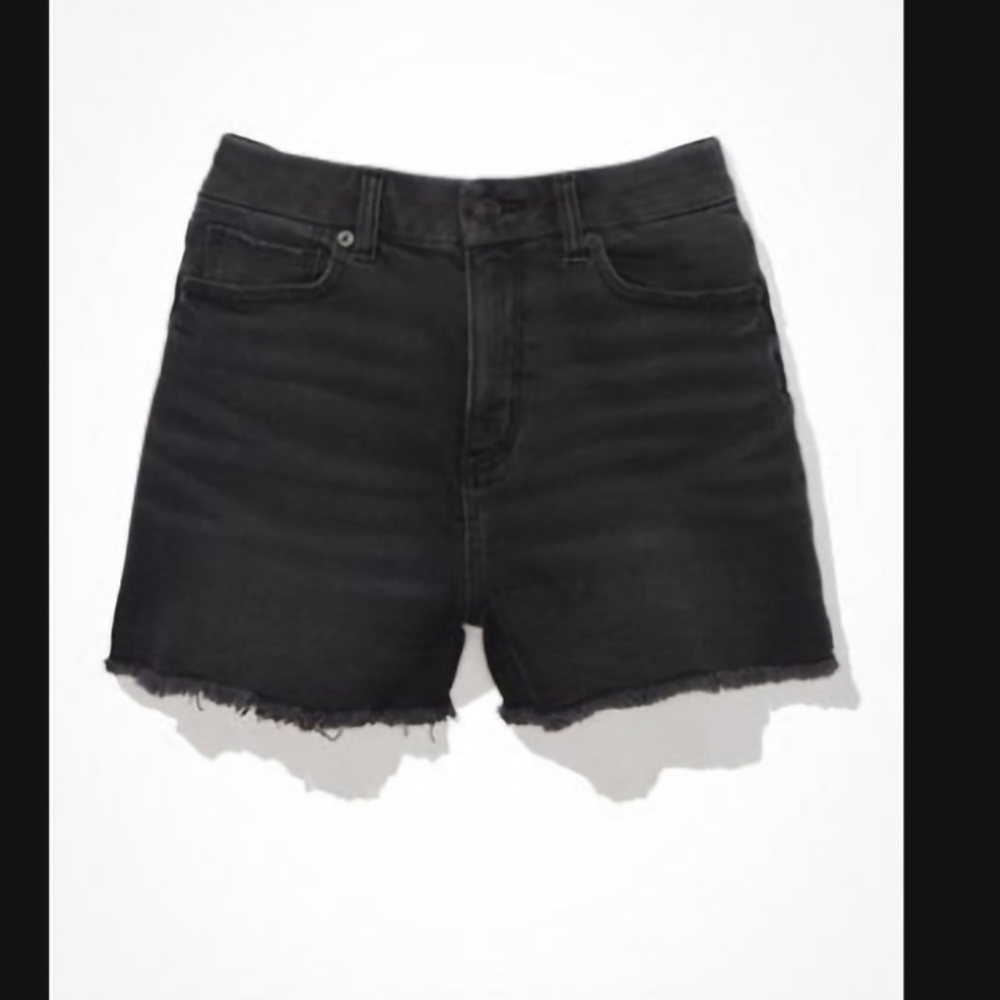 American Eagle Curvy Mom Black Denim Shorts